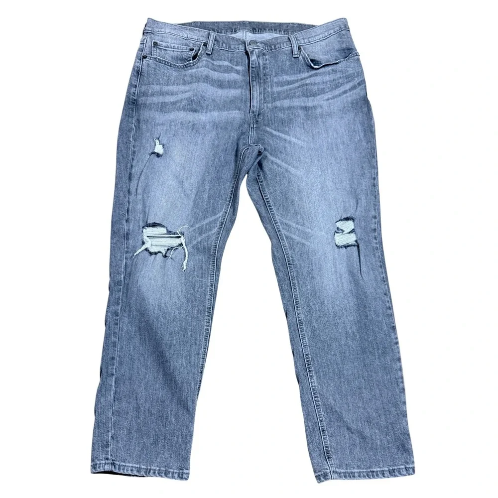 Levis 531 Mens Grey Athletic Slim Distressed Denim‎ Jeans 40x30 S51077 NXBD